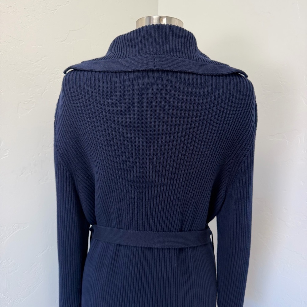 Lauren Ralph Lauren Navy Blue Long Button Up Ribbed Cardigan Size XL - Picture 8 of 10